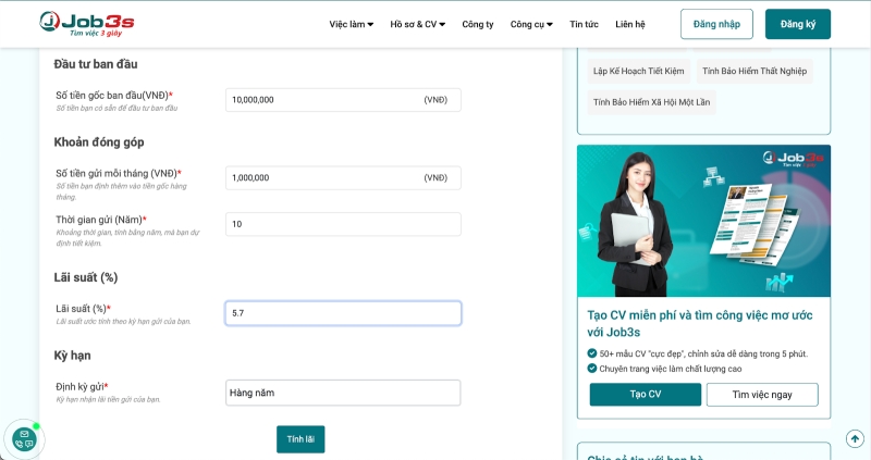 Lãi suất để 5,7%