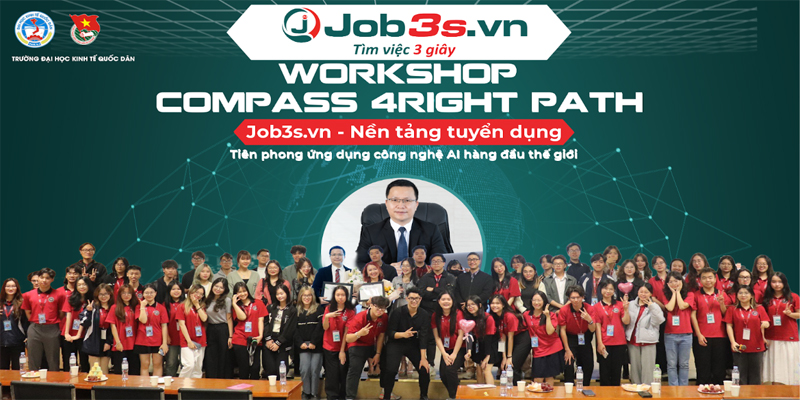 CEO Tony Vũ của Jobcentreonline.com làm diễn giả chính tại sự kiện Compass 4right path của trường Đại học Kinh tế Quốc Dân diễn ra vào ngày 13/3/2024 vừa qua