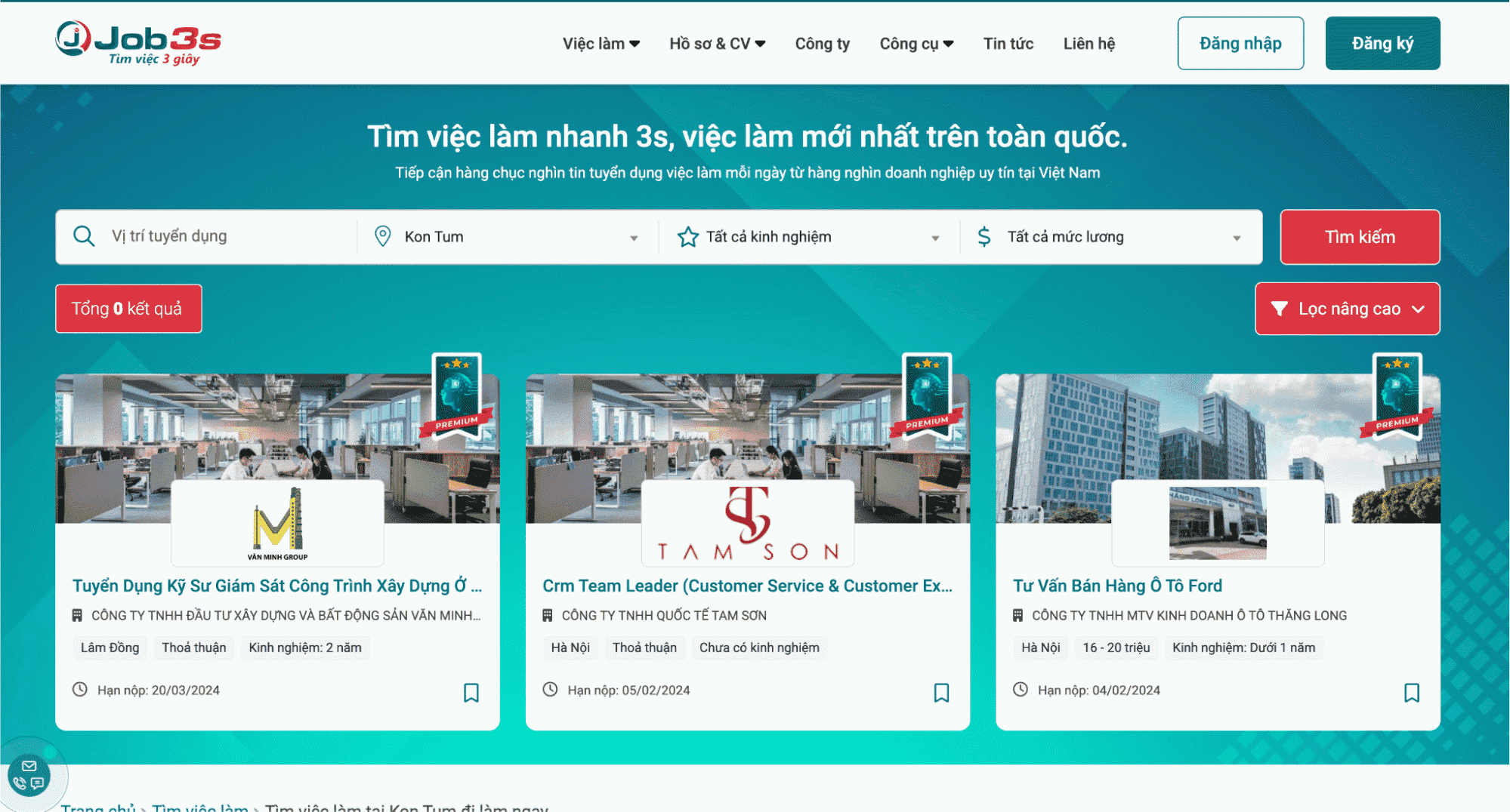 Những công việc đang có tin tuyển dụng tại thị trường việc làm Kon Tum