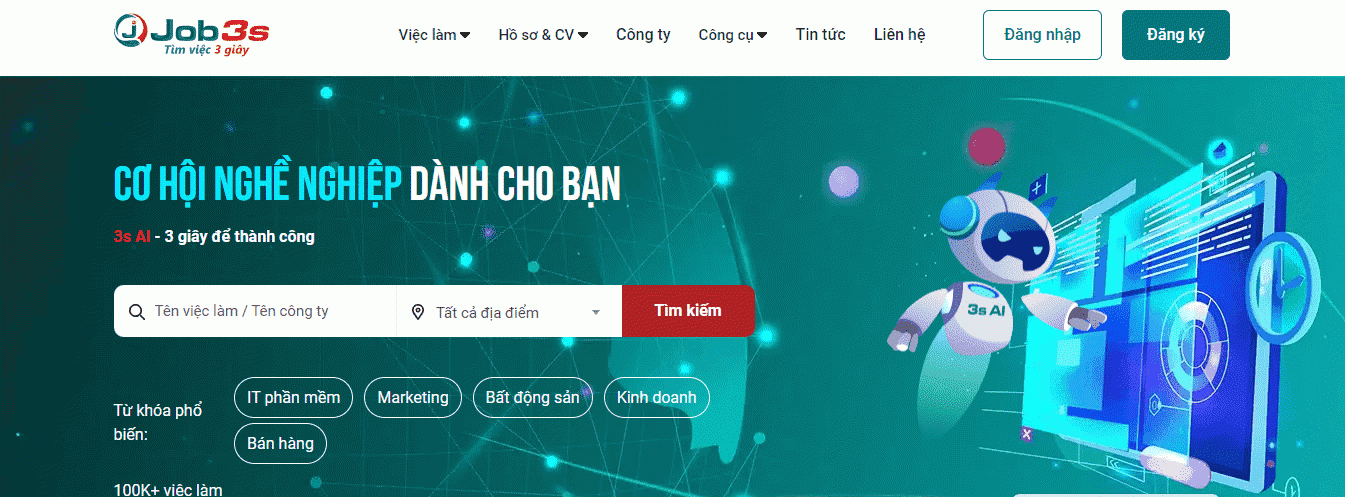 Truy cập vào trang website Job3s để tìm việc làm Hải Dương mới nhất