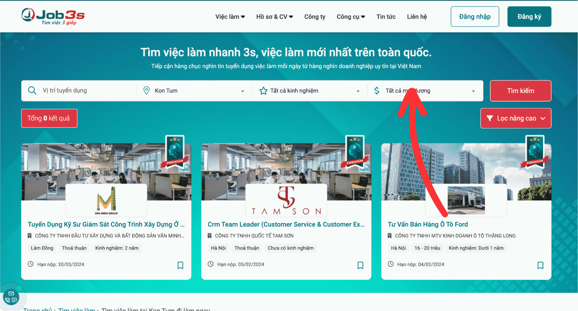 Lựa chọn công việc phù hợp với “Tất cả mức lương