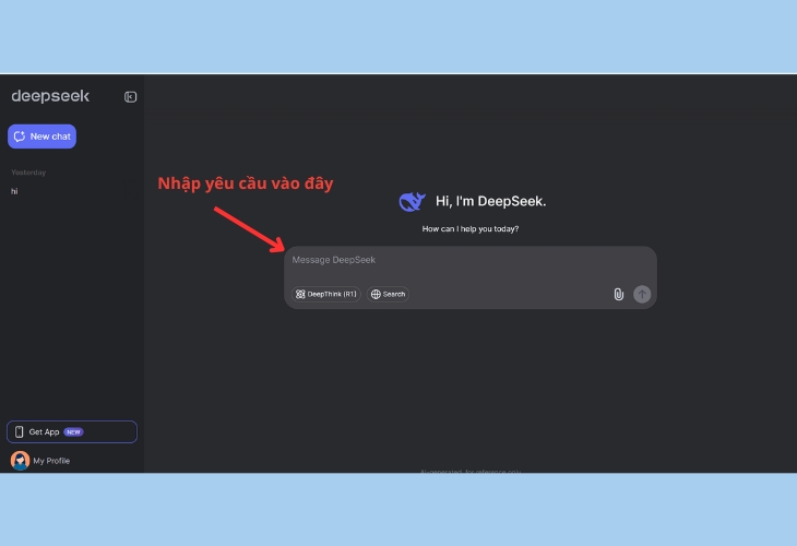 Bắt đầu nhập từ khóa tìm kiếm yêu cầu