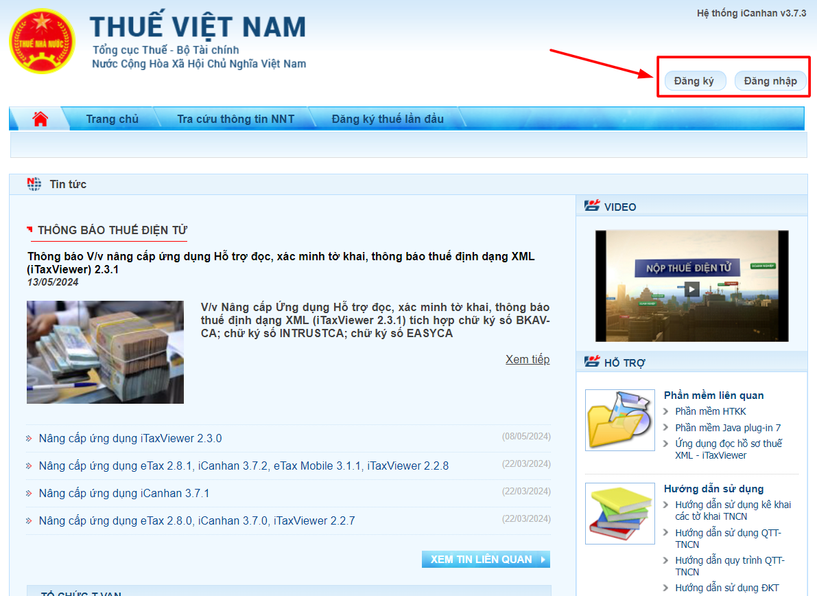 Truy cập vào trang chủ của Thuế Việt Nam để bắt đầu hoàn thuế thu nhập cá nhân online