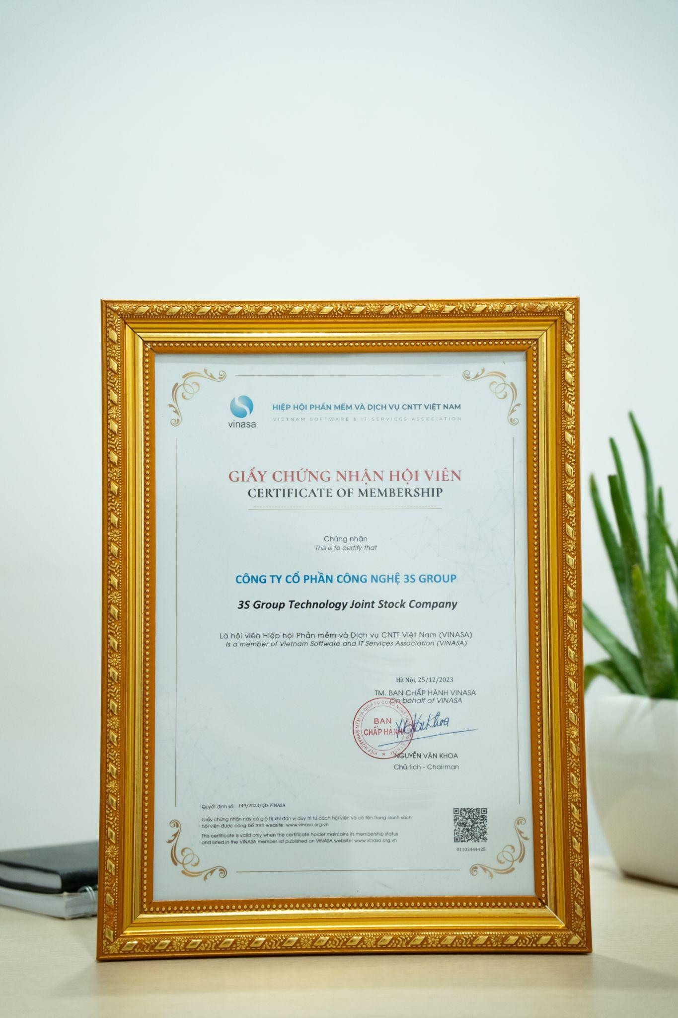 Giấy chứng nhận jobcentreonline.com trở thành thành viên của VINASA