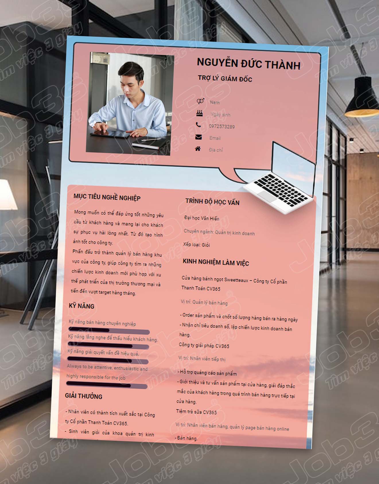 cách dán hình hồ sơ xin việc