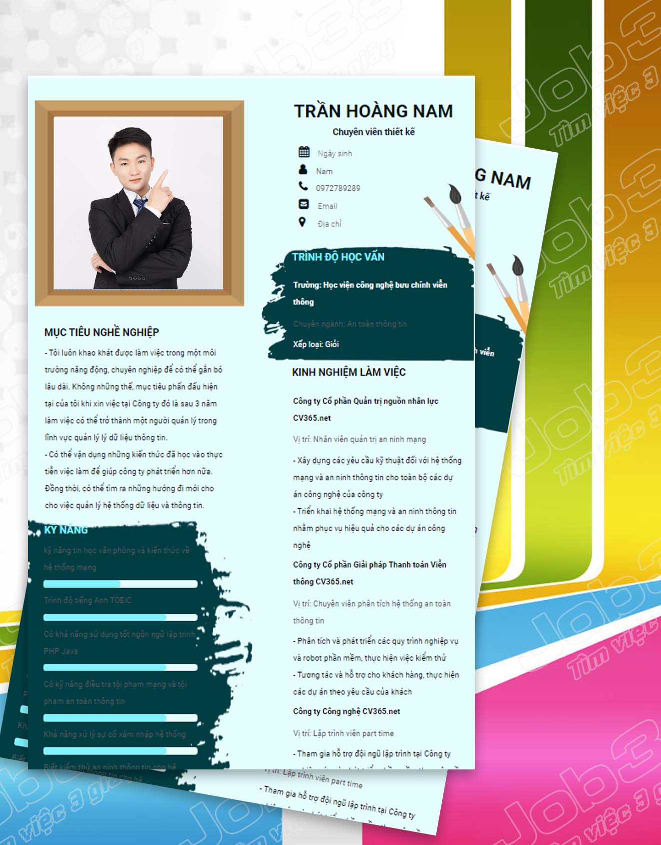 cách dán hình hồ sơ xin việc