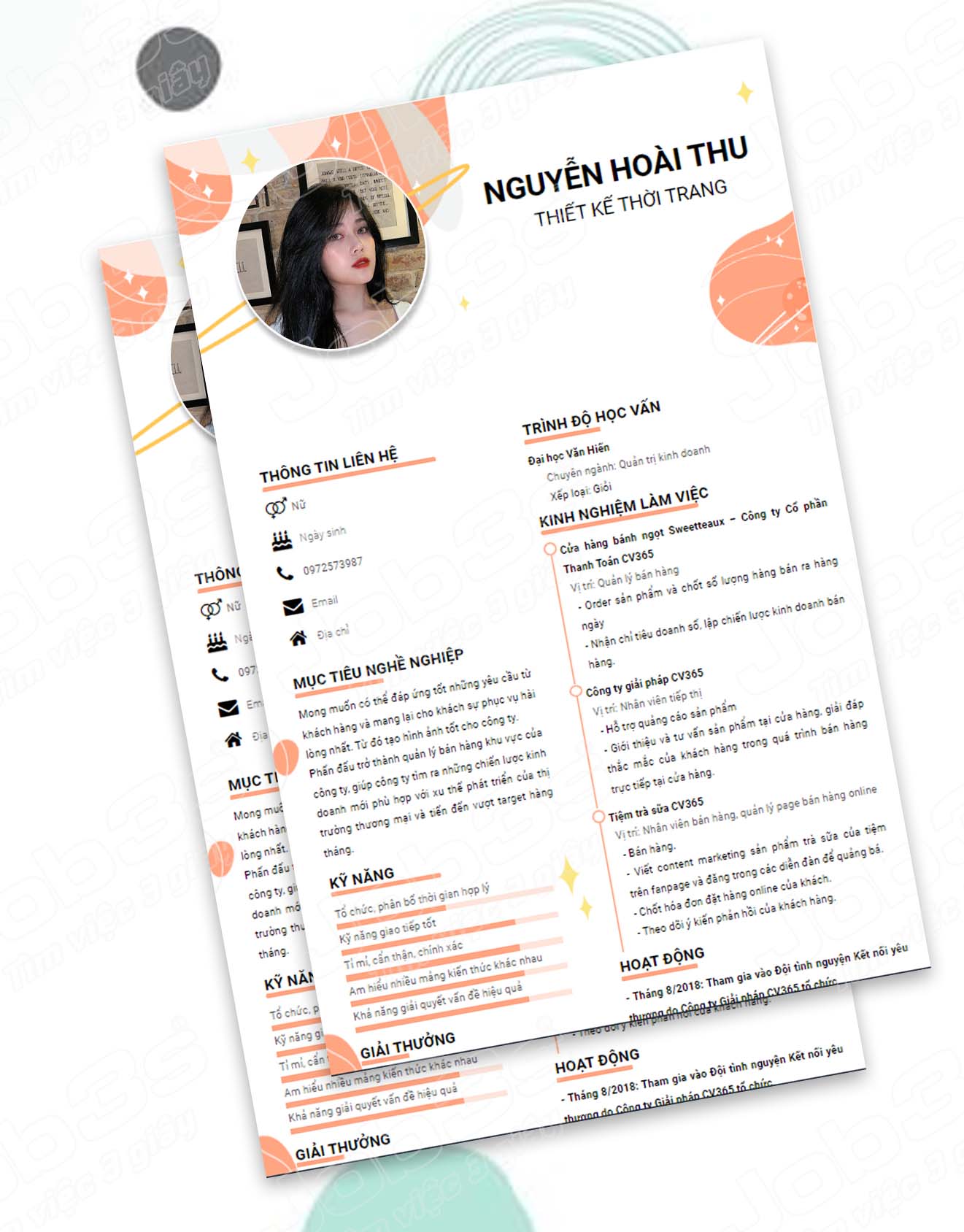 cách dán hình hồ sơ xin việc