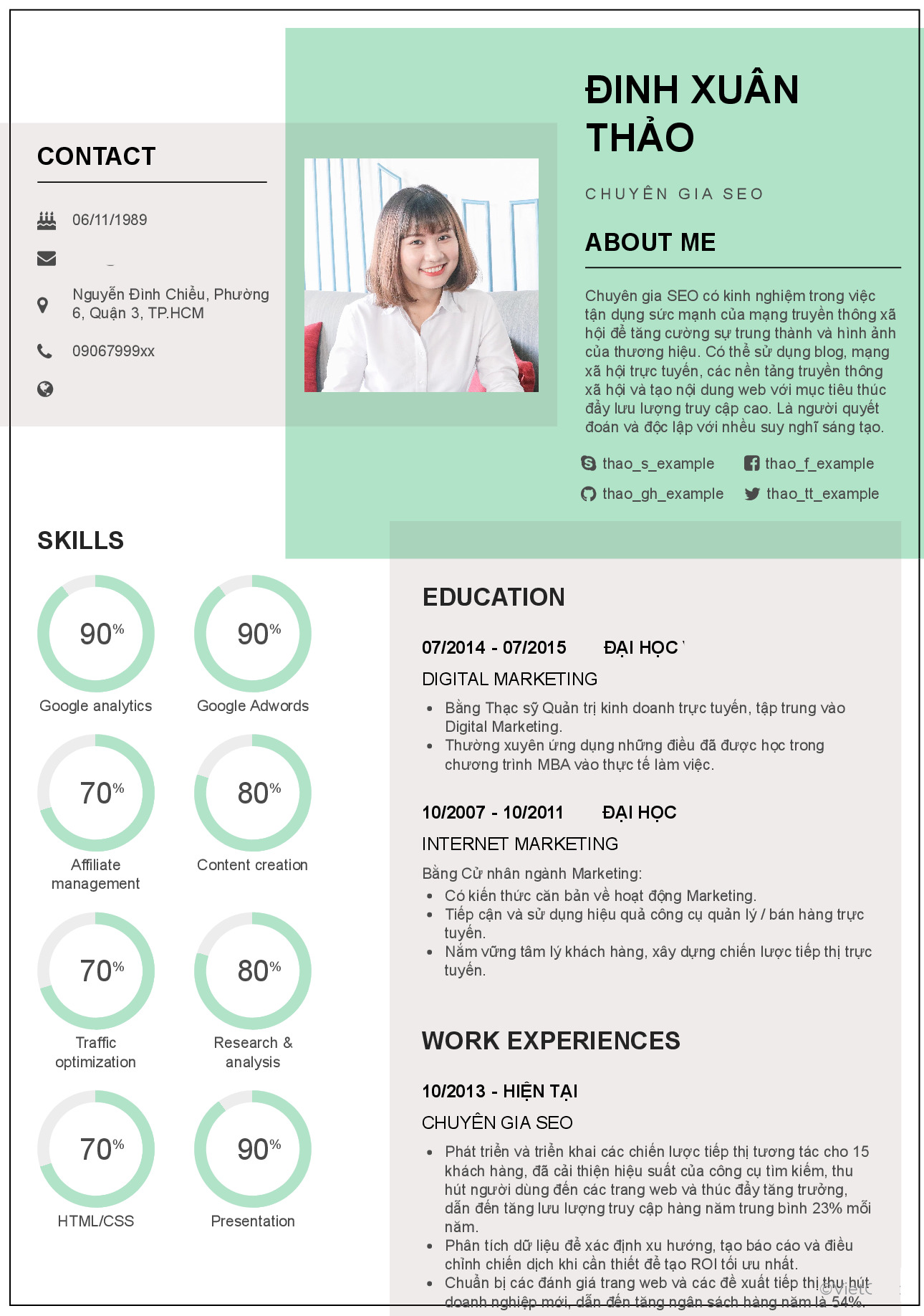 cv xin việc digital marketing