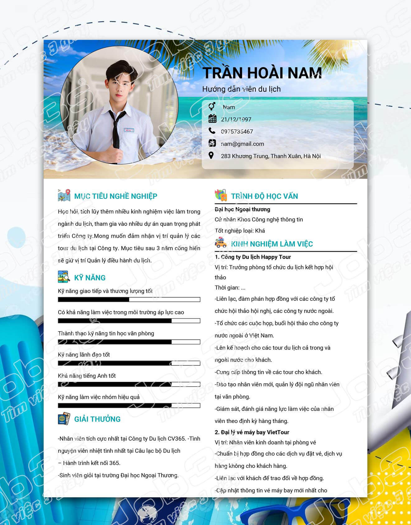  cv hướng dẫn viên du lịch