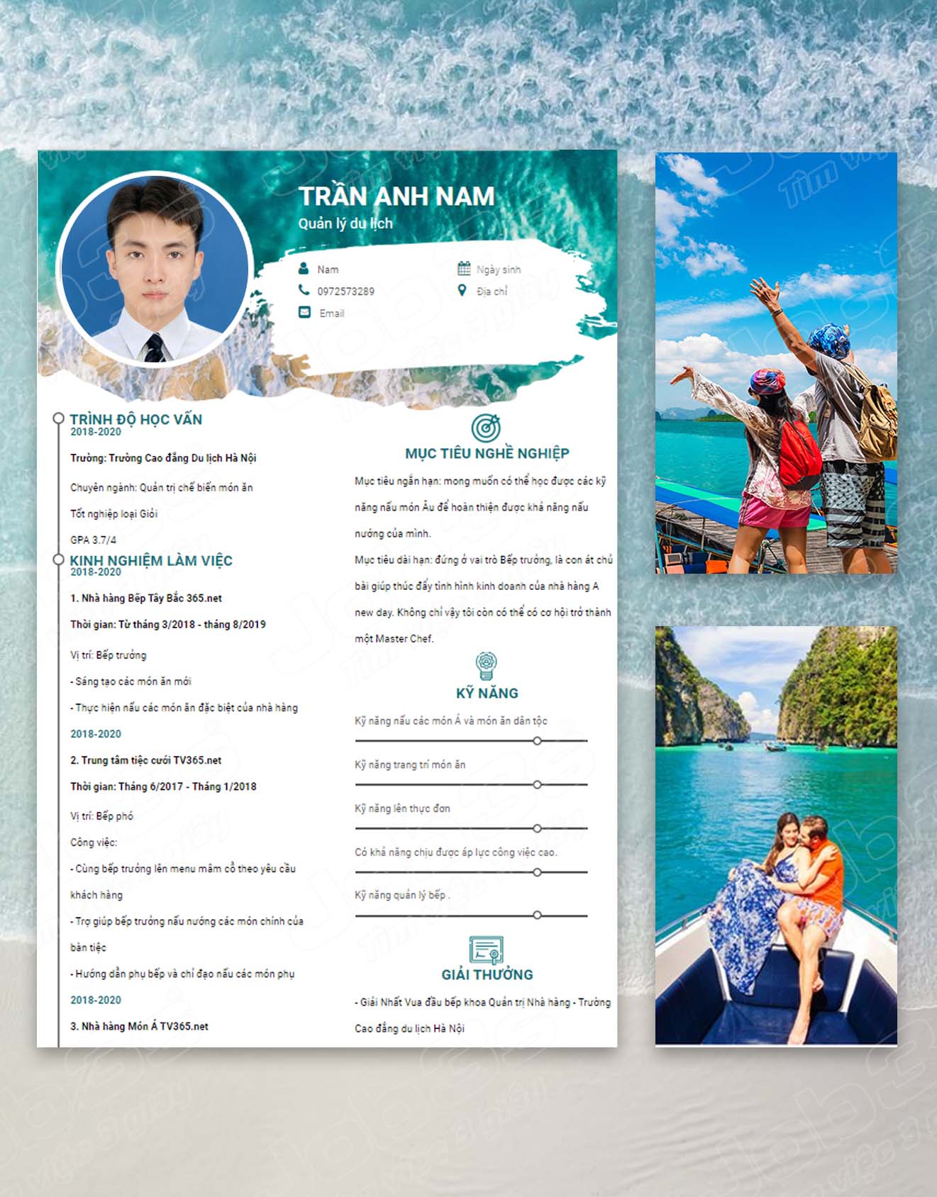 mẫu cv hướng dẫn viên du lịch