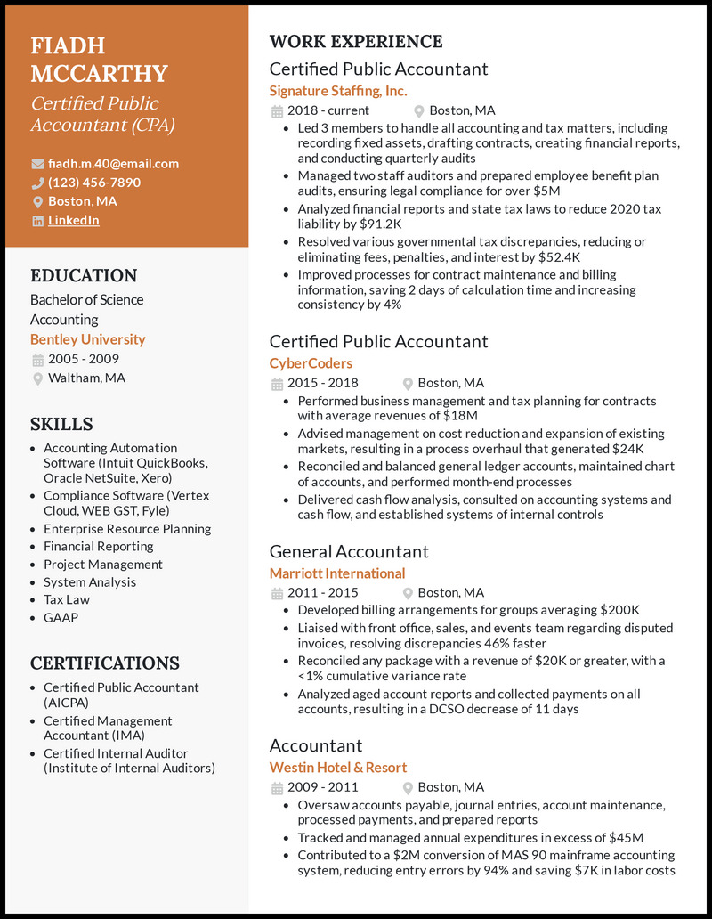 cv xin việc kế toán bằng tiếng anh