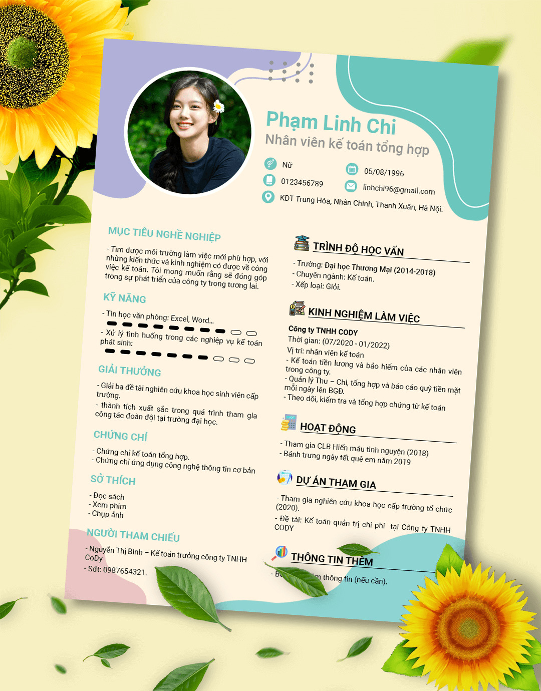 mẫu cv kế toán trưởng