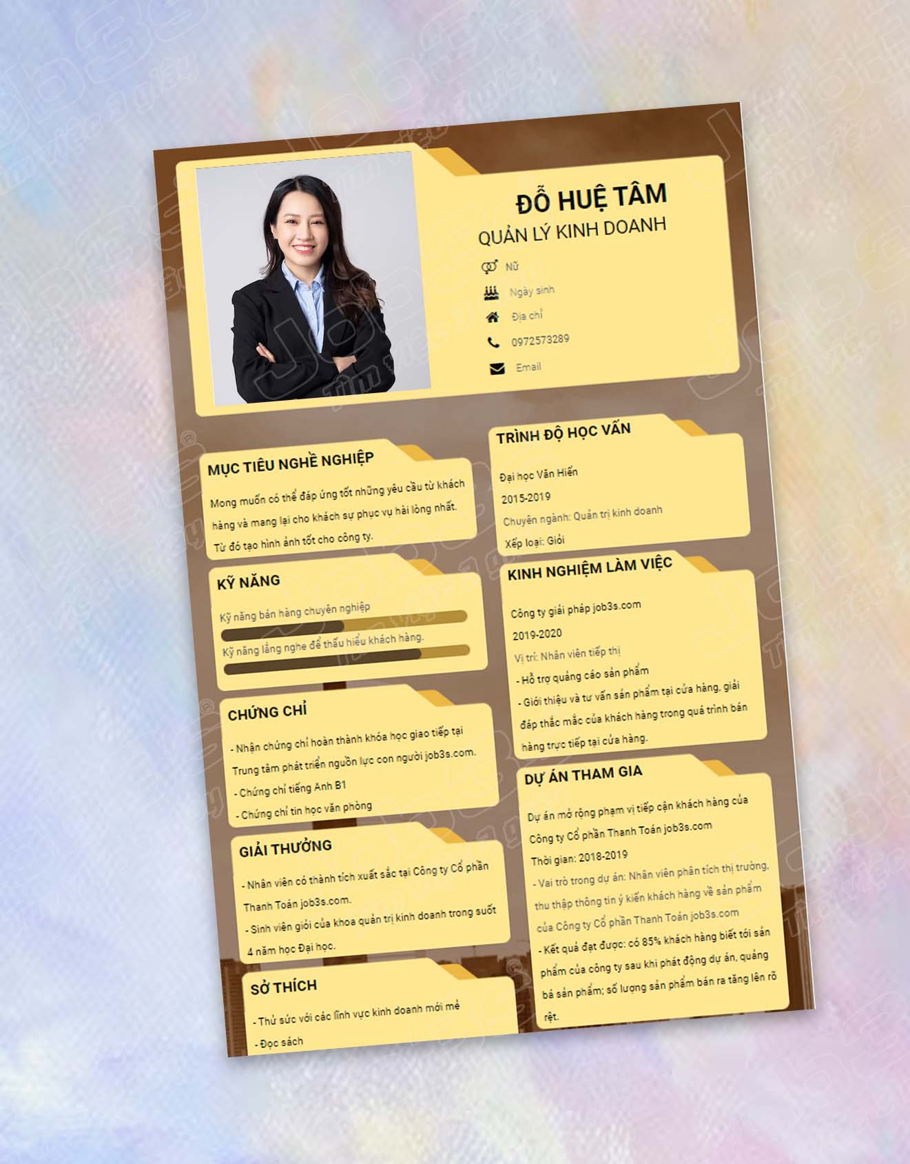 cv quản lý sản xuất