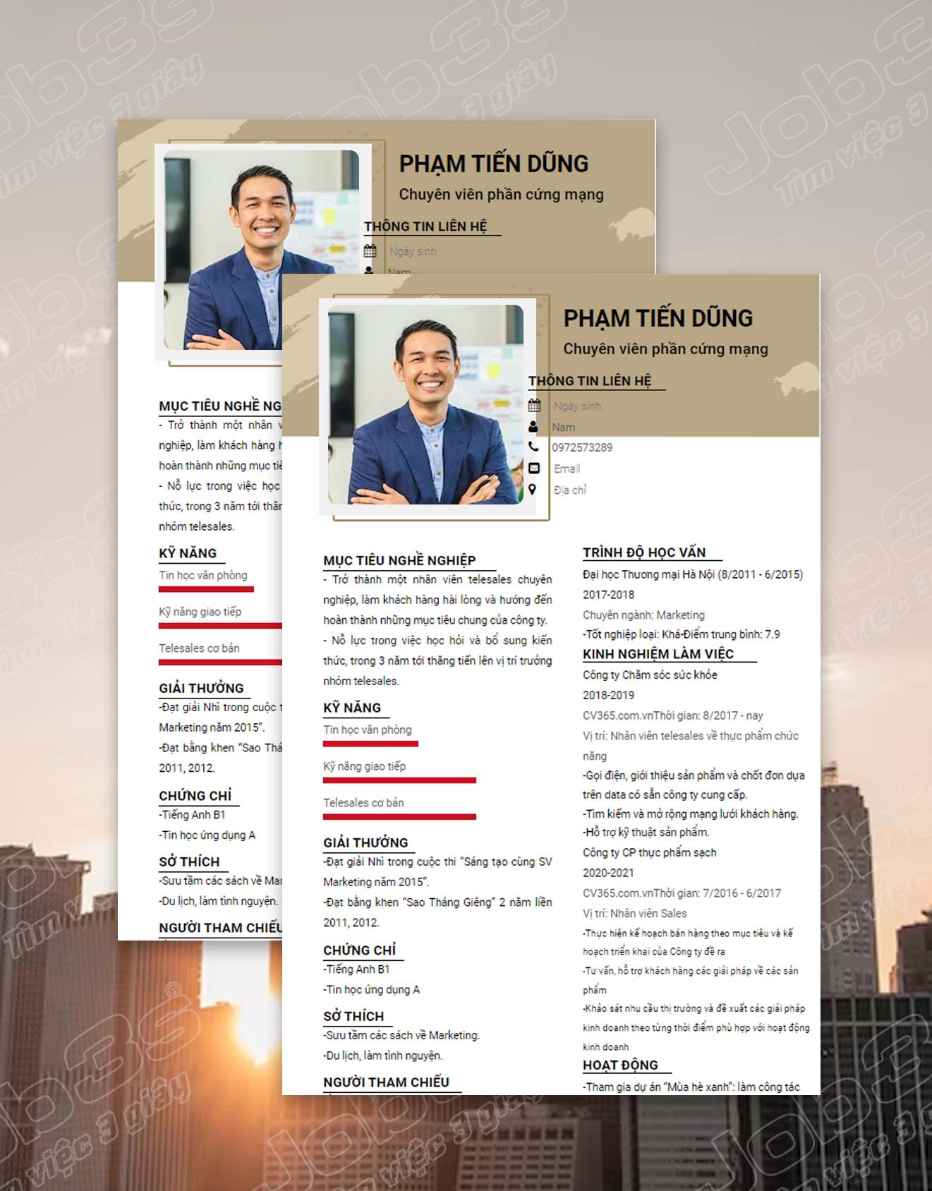 mẫu cv ngành it vị trí thực tập sinh