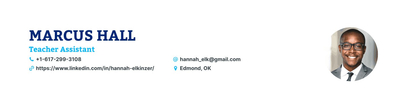 thông tin cá nhân trong cv tiếng anh teaching assistant