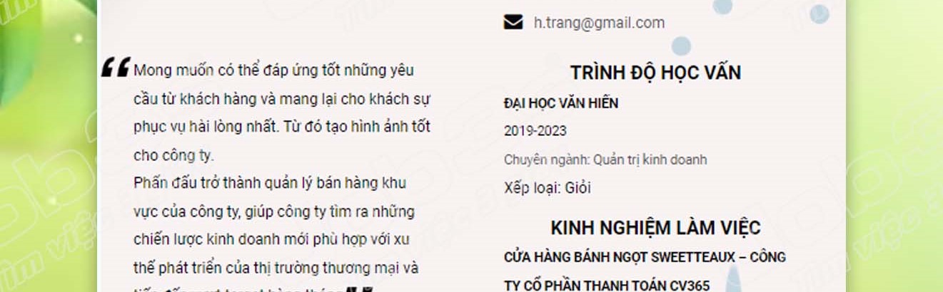 mục tiêu trong cv xin việc phục vụ