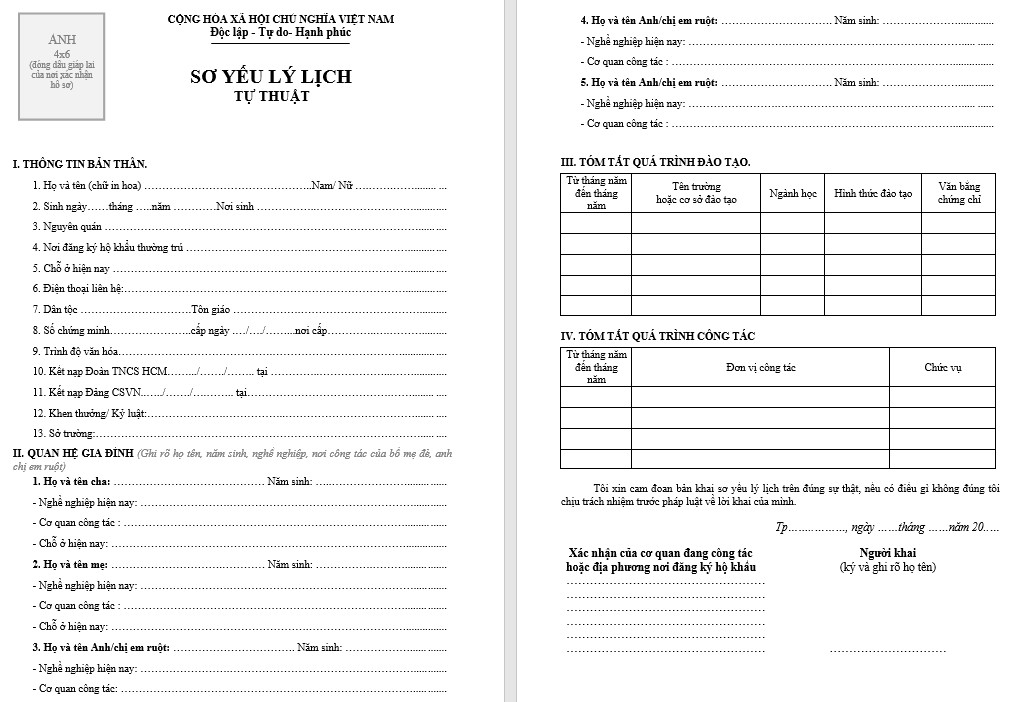 hồ sơ xin việc nhà nước