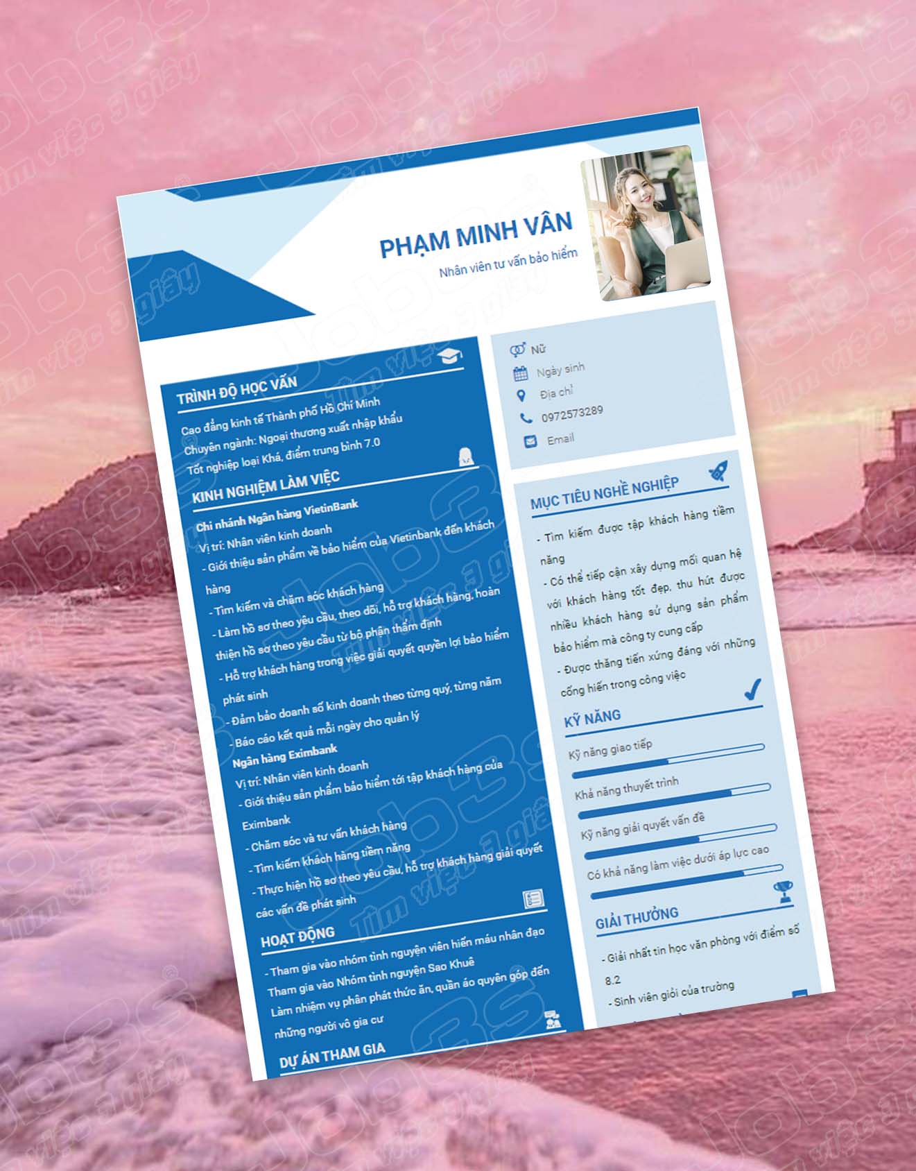 mẫu cv xin việc phổ thông