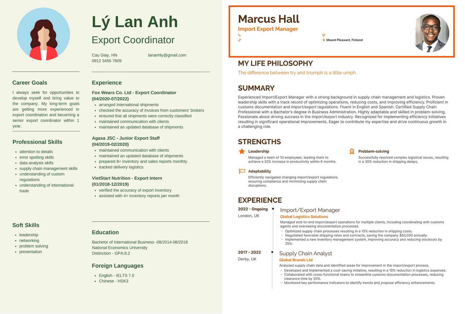 Nội dung trong bày trong CV xuất- nhập không nên quá dài, chỉ dừng lại ở mức 1 đến 2 trang