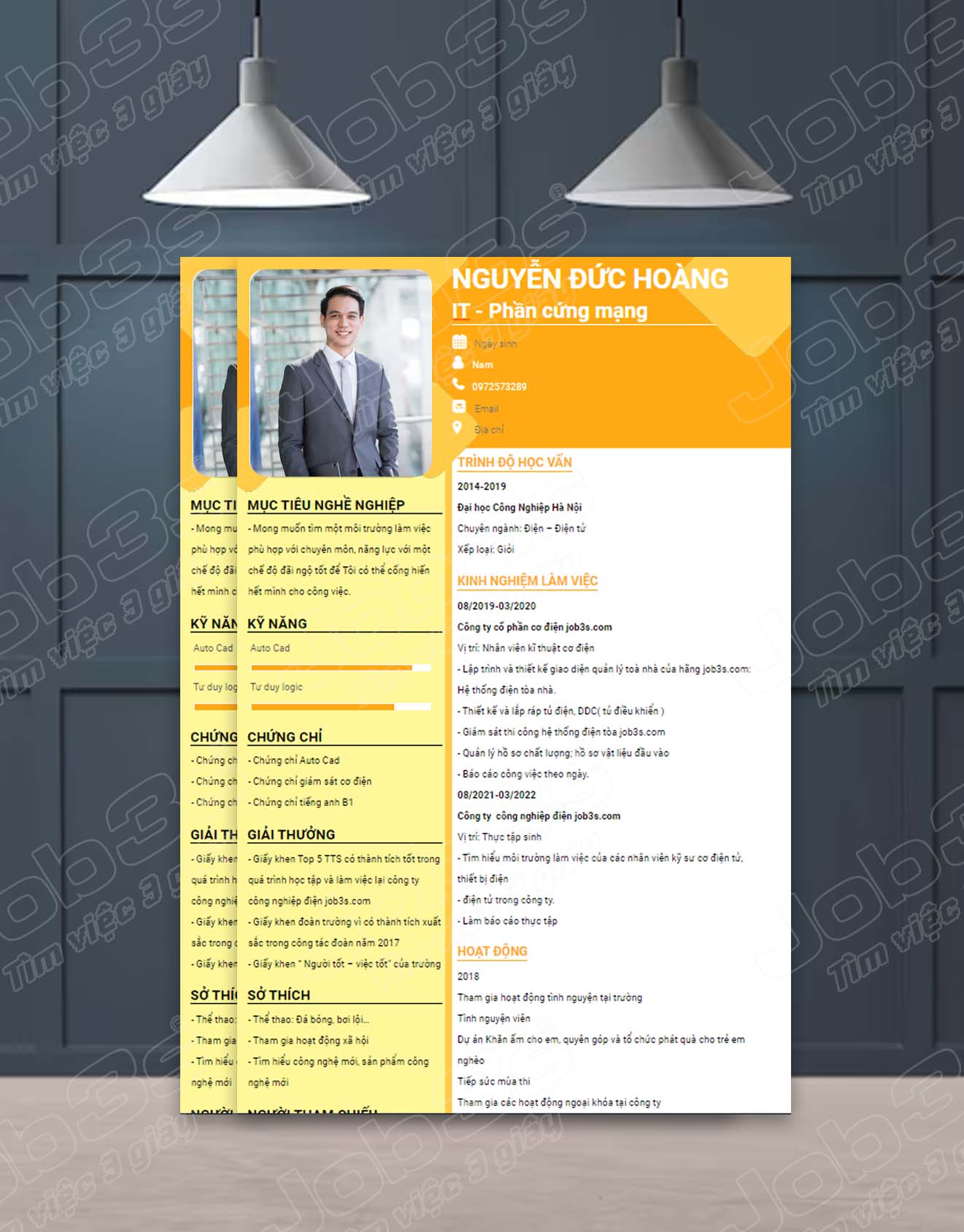 cv thực tập sinh it