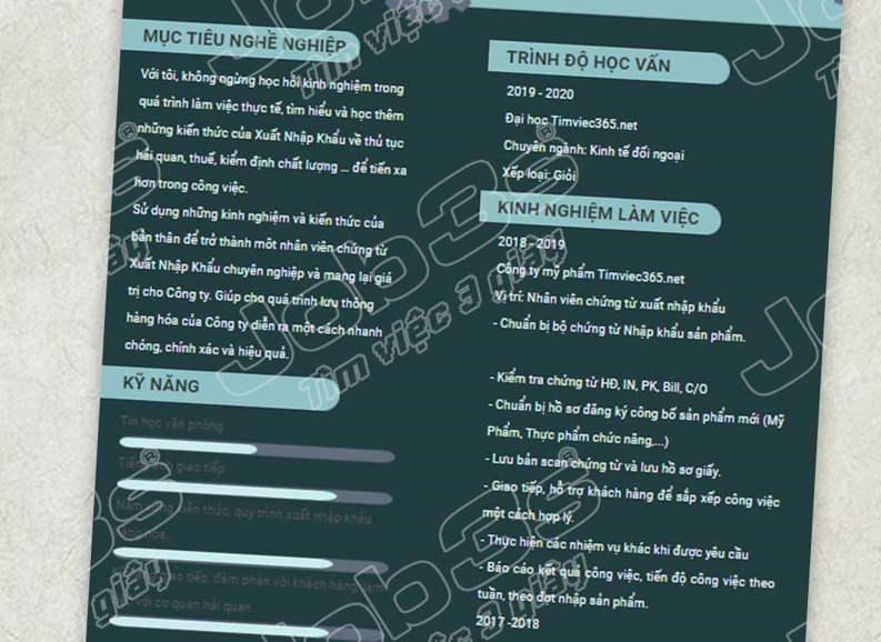 mục tiêu nghề nghiệp cv ngành ô tô