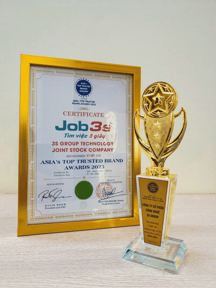 Giấy chứng nhận và giải thưởng Top 10 thương hiệu hàng đầu Châu Á 2023