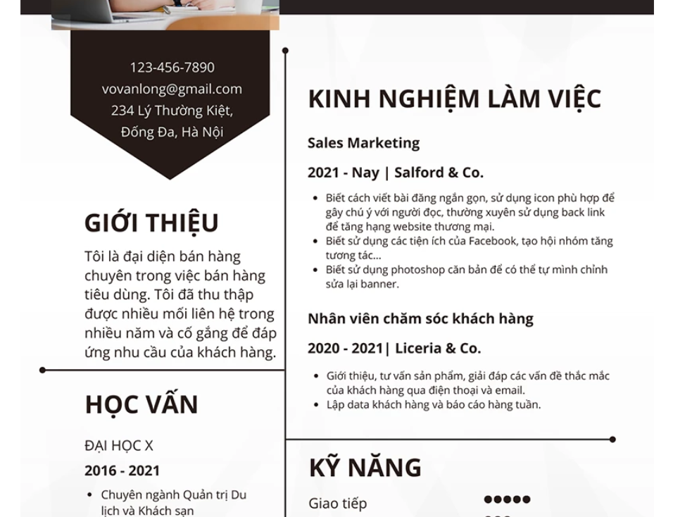 Trình bày chi tiết phần kinh nghiệm làm việc để nhà tuyển dụng nhận thấy bạn là ứng viên tiềm năng