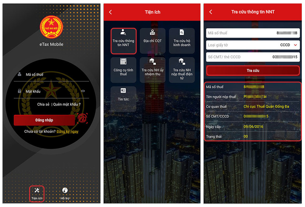 Cách tra cứu mã số thuế cá nhân trên ứng dụng eTax Mobile