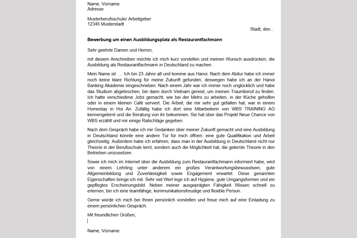 Mỗi loại thư đều yêu cầu ứng viên tuân thủ các quy tắc ngôn ngữ đặc thù riêng